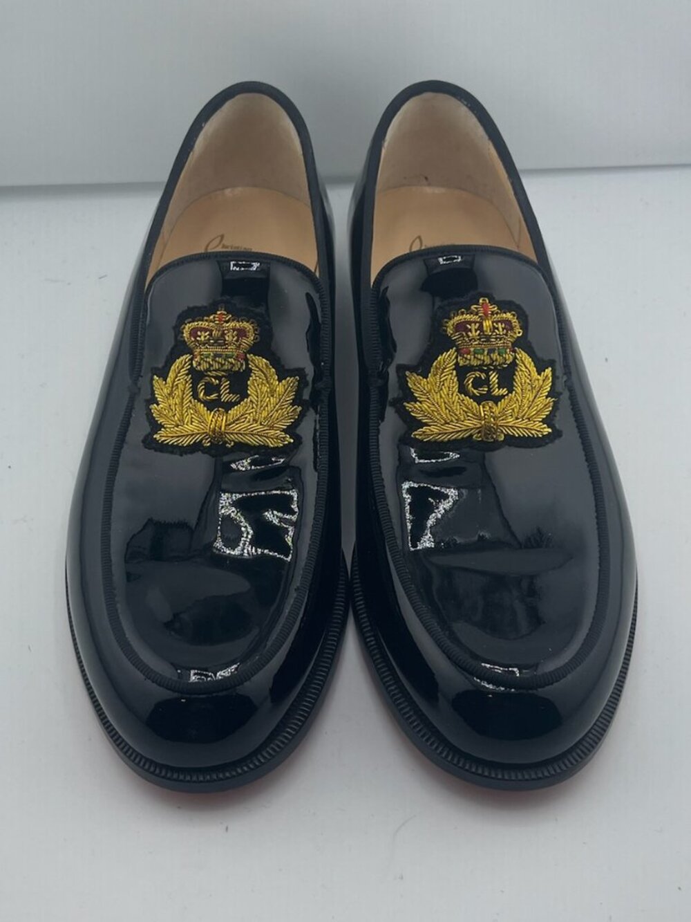 #S80  Christan Louboutin Black with Desgin Loafer